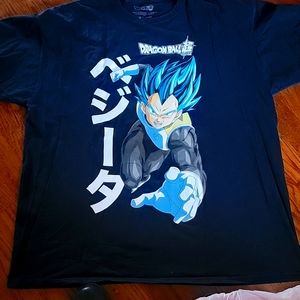 DBZ Dragon Ball Z Goku Vegeta Anime Super Saiyan Blue T-shirt 2XL  100% Cotton